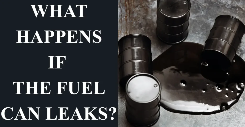 What happens if the fuel can leaks?