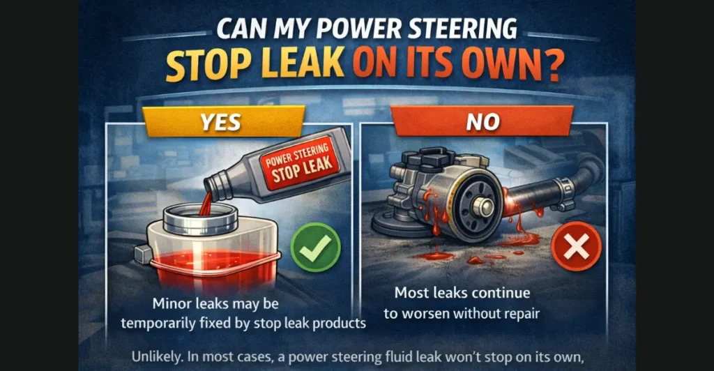 CAN MY POWER STEERING STOP LEAK ON ITS OWN?