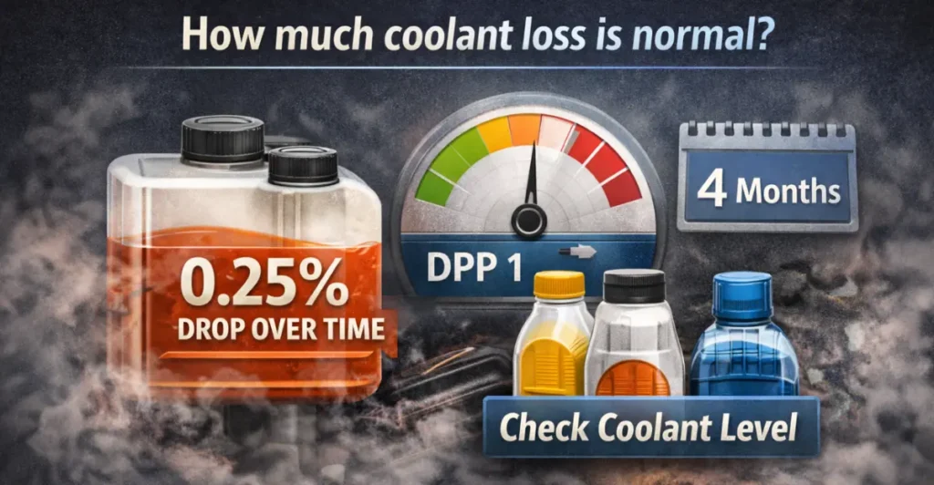 How much coolant loss is normal?